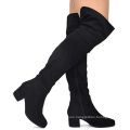 2019 Custom Women's Over The Knee Stretch Boot Trendy Low Block Heel A173-3c Shoe - Sexy Over The Knee Pullon Boot